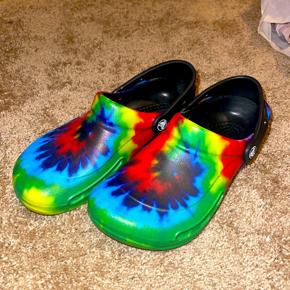 Tie dye crocs